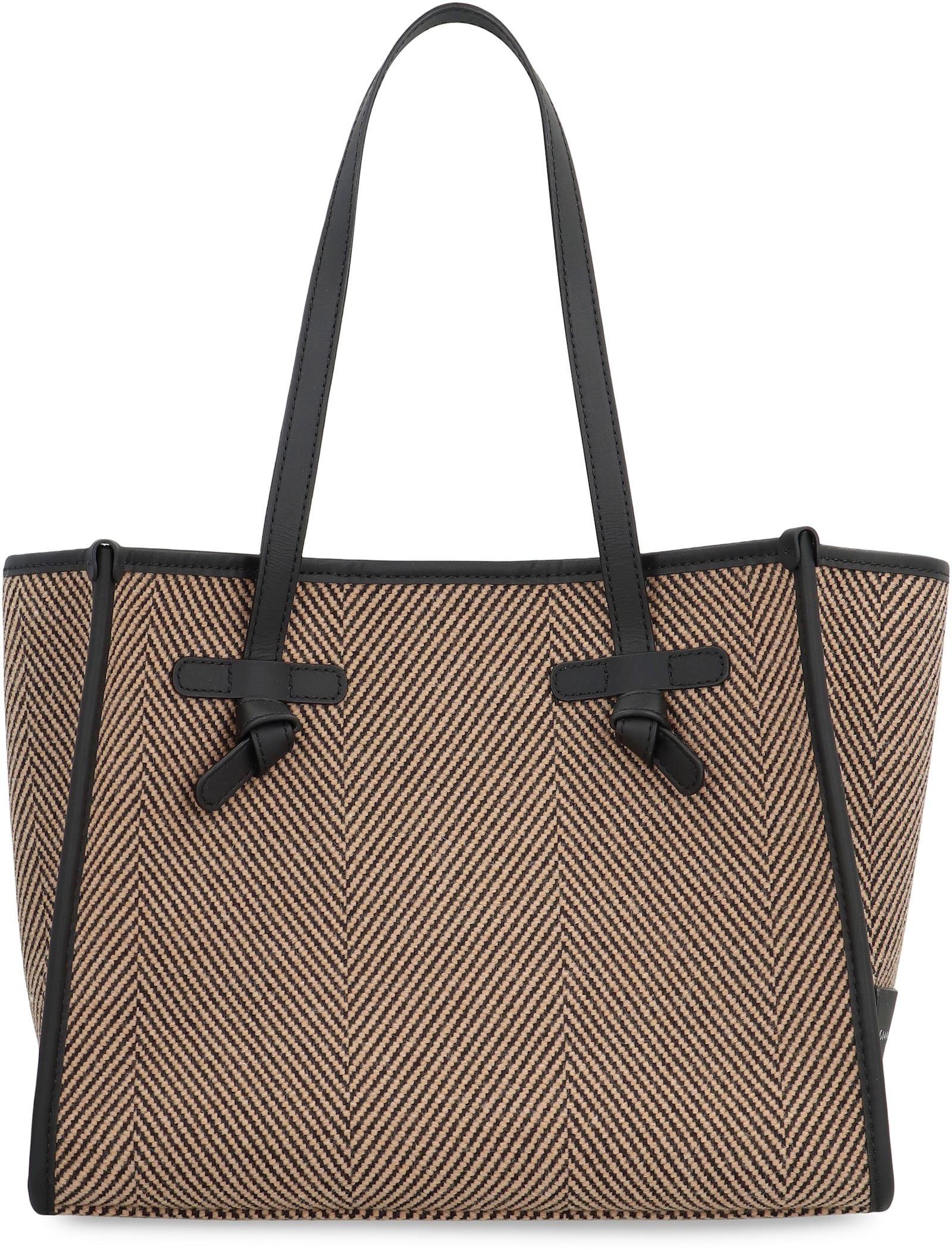 Gianni Chiarini Marcella Herringbone Knot Tote Bag In Brown