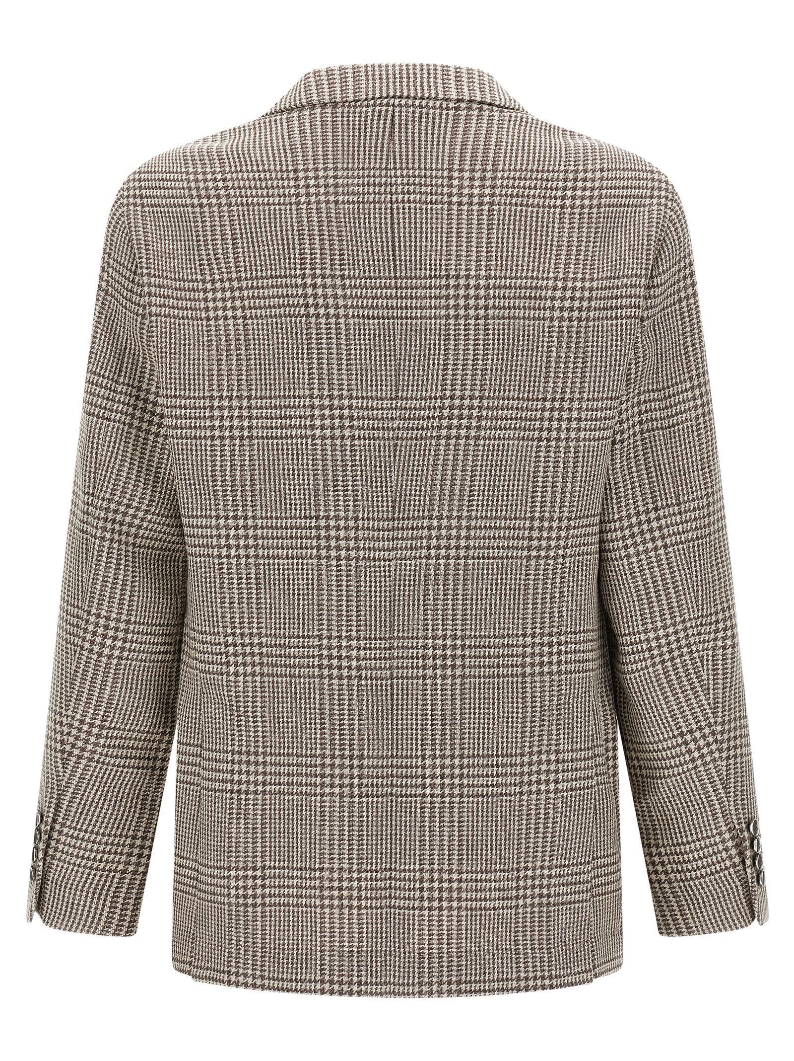 Brunello Cucinelli Houndstooth Check Single-breasted Blazer In Neutral