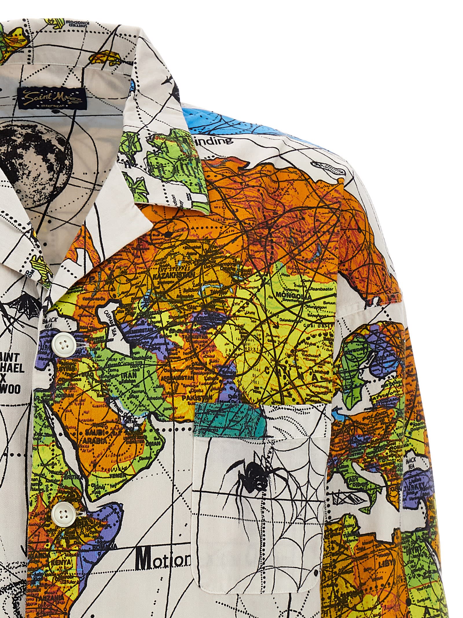 Shop Saint Mxxxxxx World Map Shirt In Multicolor