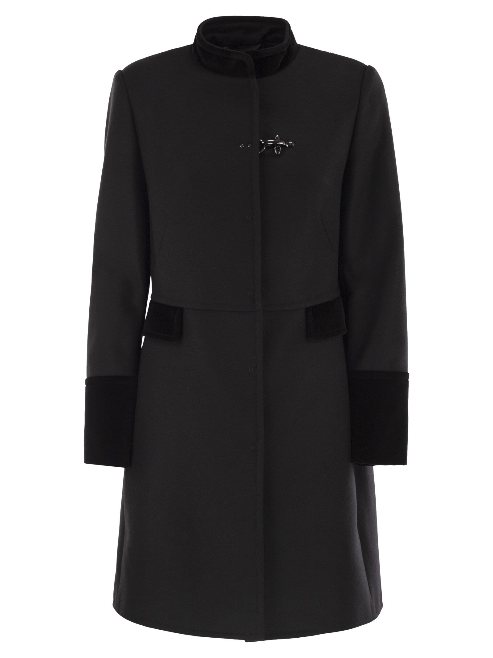 Fay Wool Cloth Coat In Black