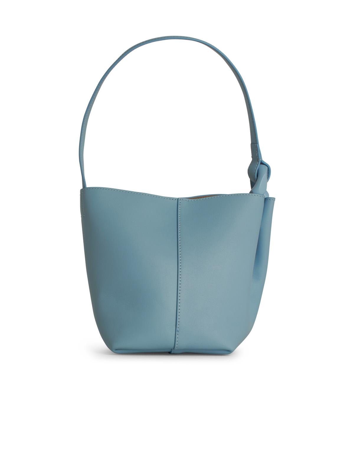 Jw Anderson 'corner' Bucket Bag Leather In Blue