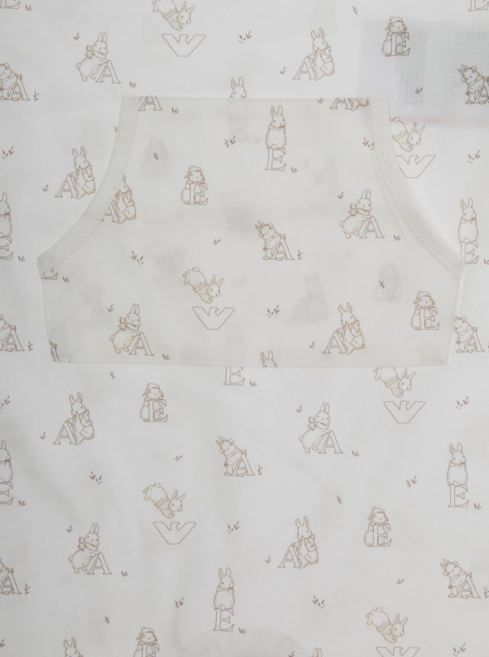 Emporio Armani White Onesie With All-over Logo Motif In Cotton Baby In White