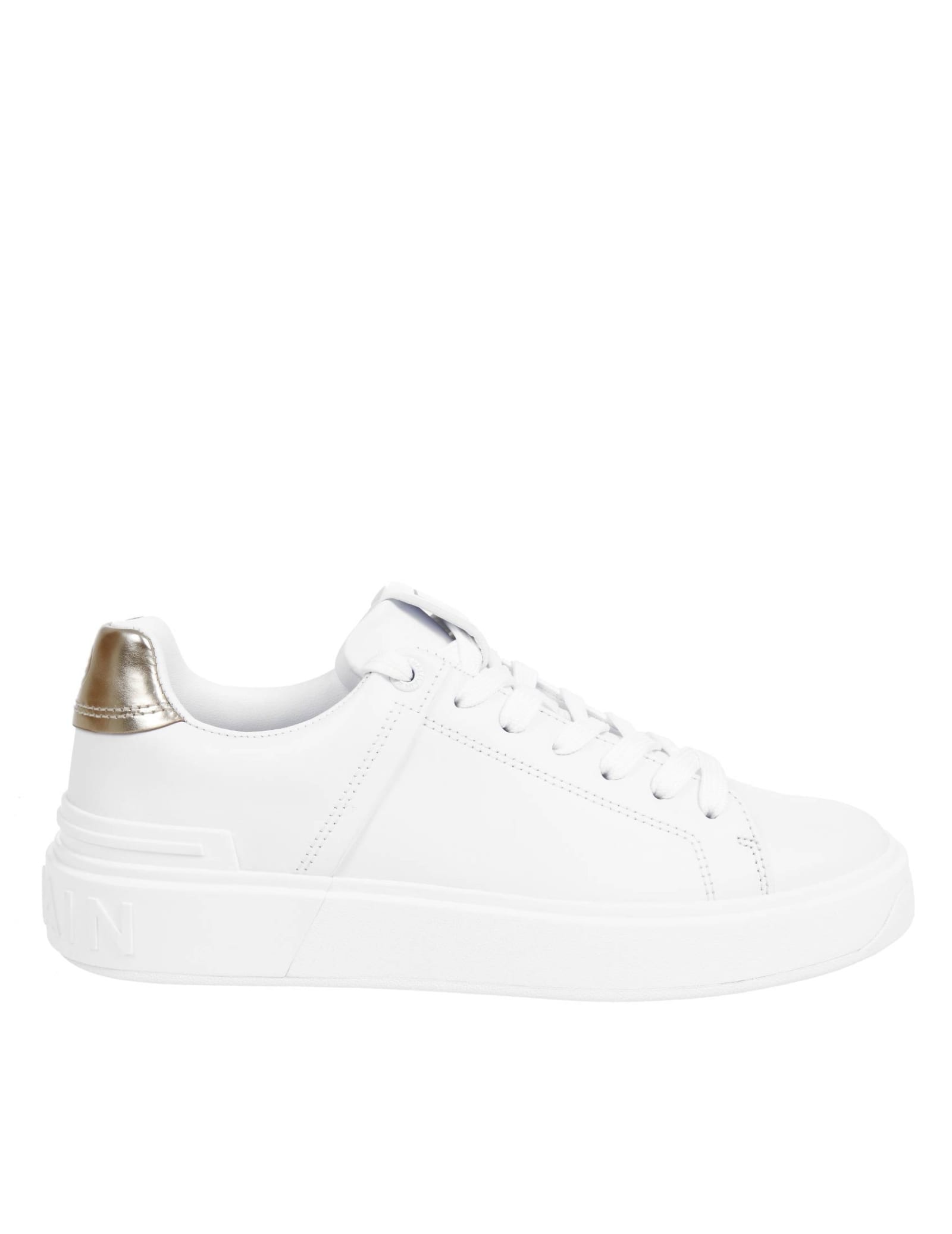 Balmain SNEAKERS B-COURT IN WHITE LEATHER