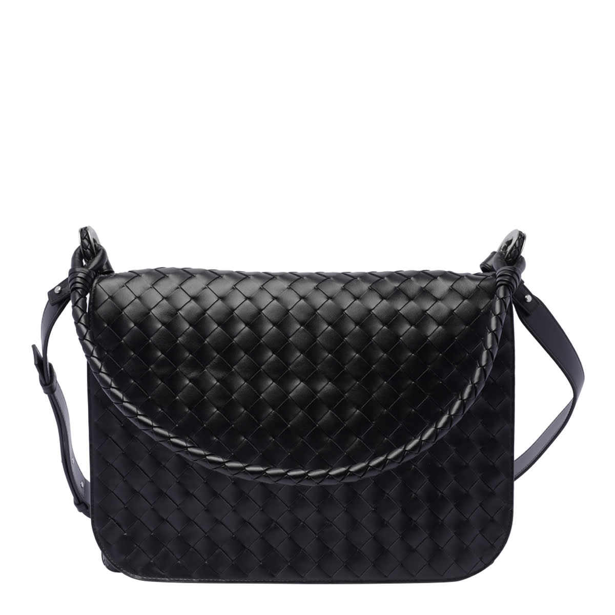 Shop Bottega Veneta Intrecciato 15 Avenue Bag In Black