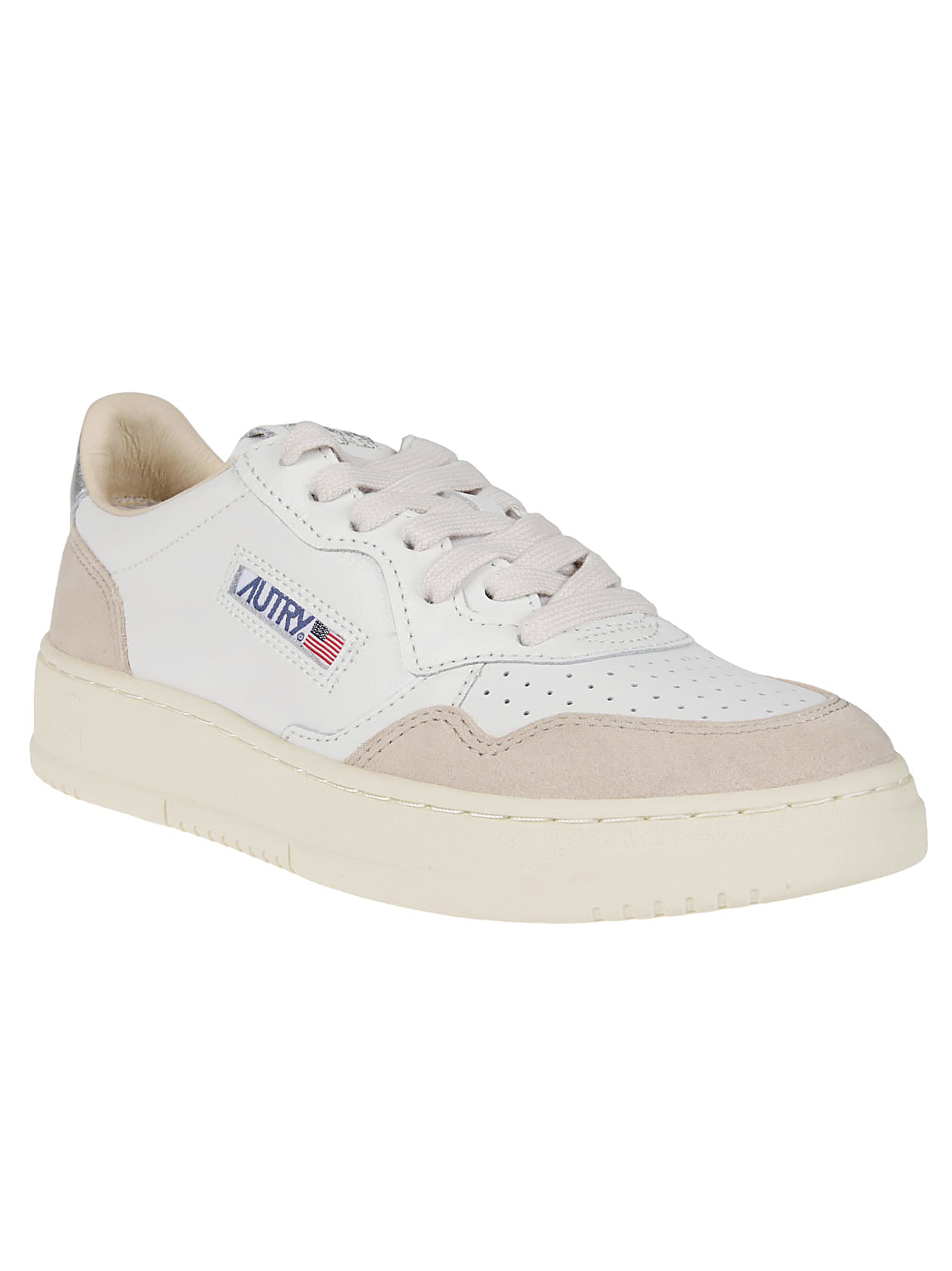 Shop Autry Medalist Low Sneakers In White/silver