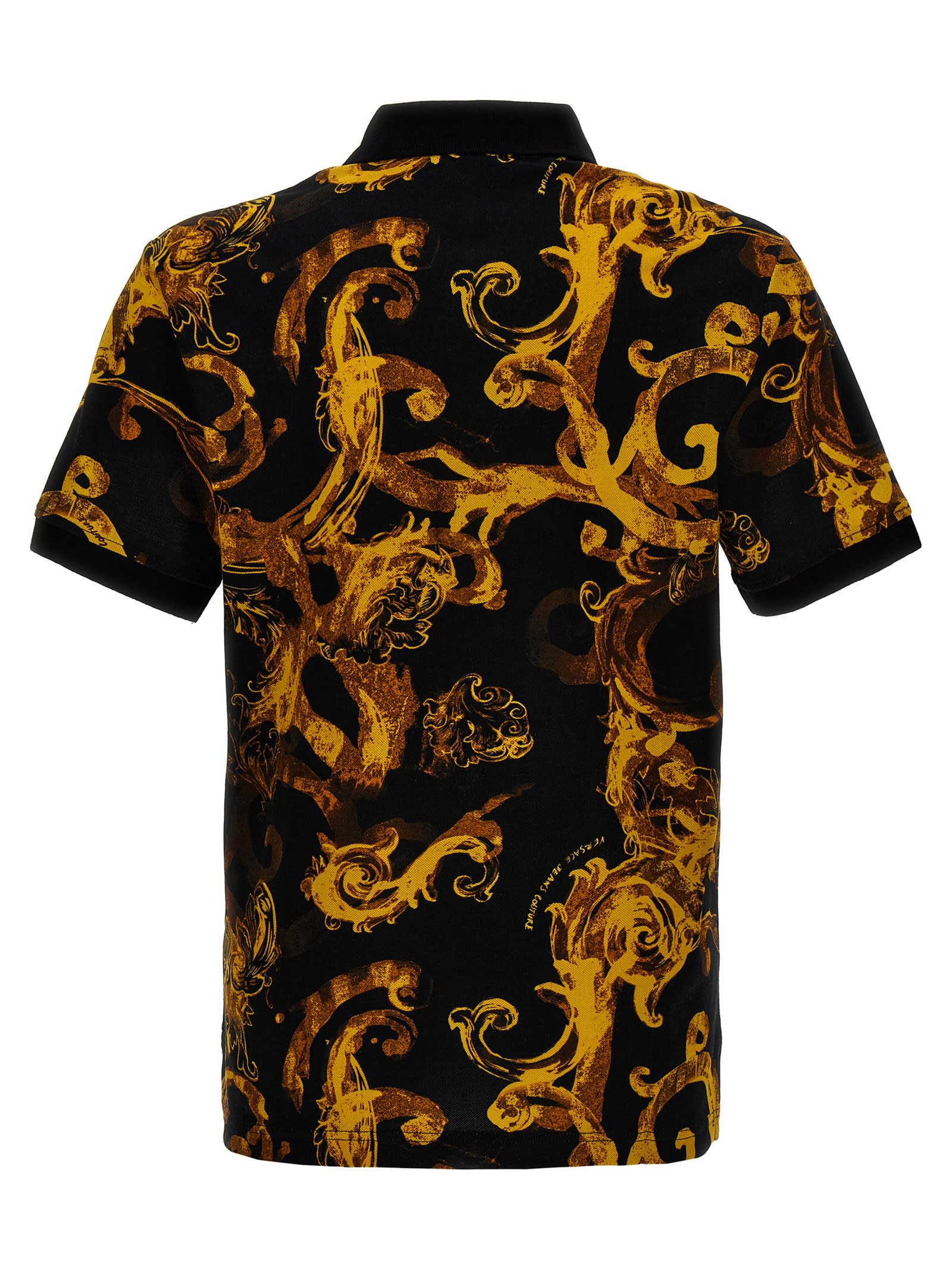 Shop Versace Jeans Couture Barocco Polo Shirt In Multicolor