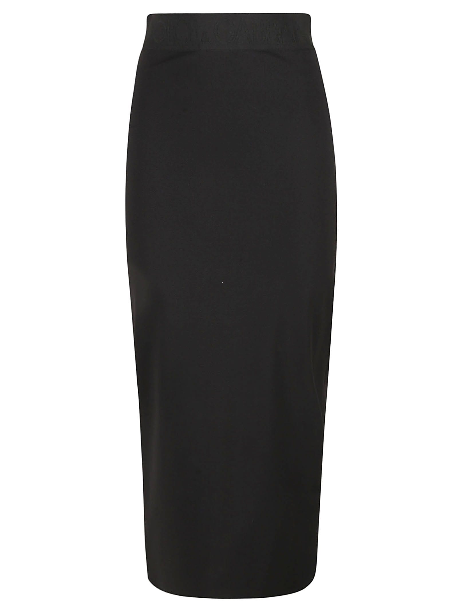 Dolce & Gabbana Rear Zip Plain Long Skirt