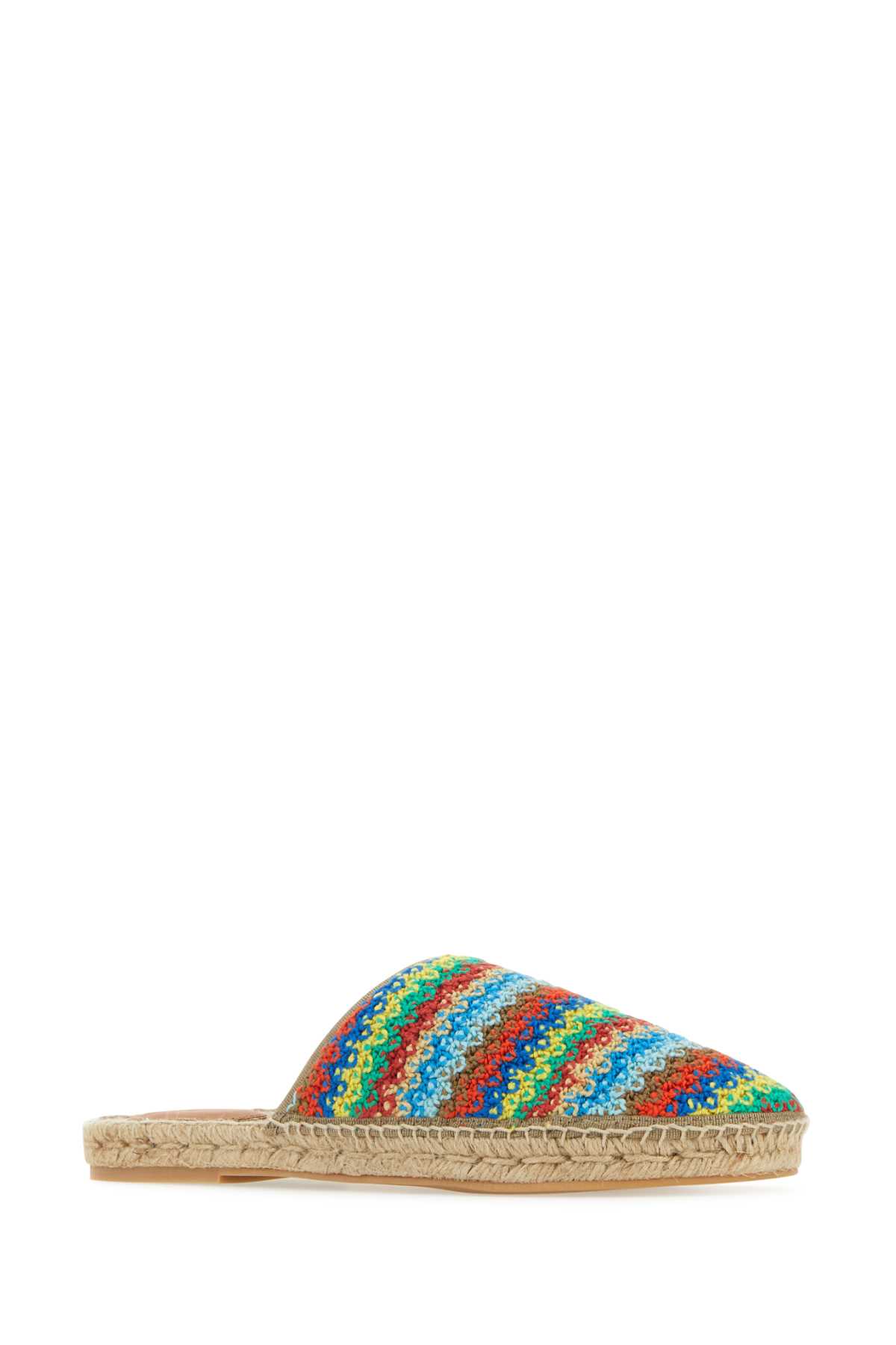 Shop Alanui Multicolor Crochet Over The Rainbow Espadrilles