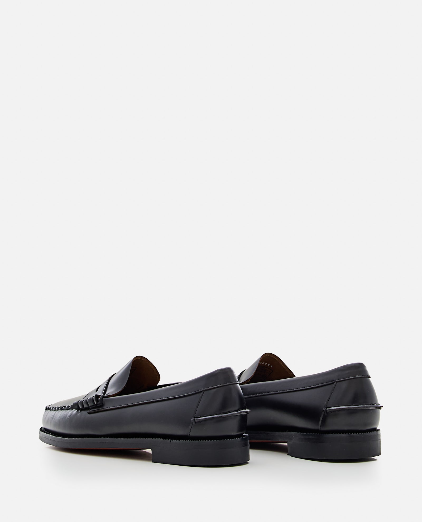 Sebago Brown Leather Moccasin Loafers In Black