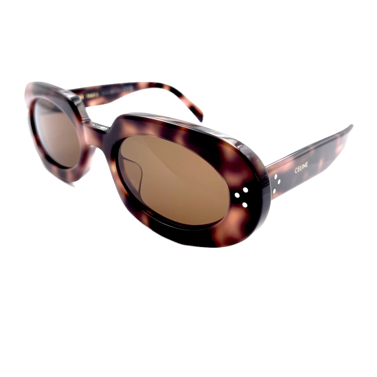 Shop Celine Cl40276u Bold 3 Dots 53n Sunglasses In Marrone