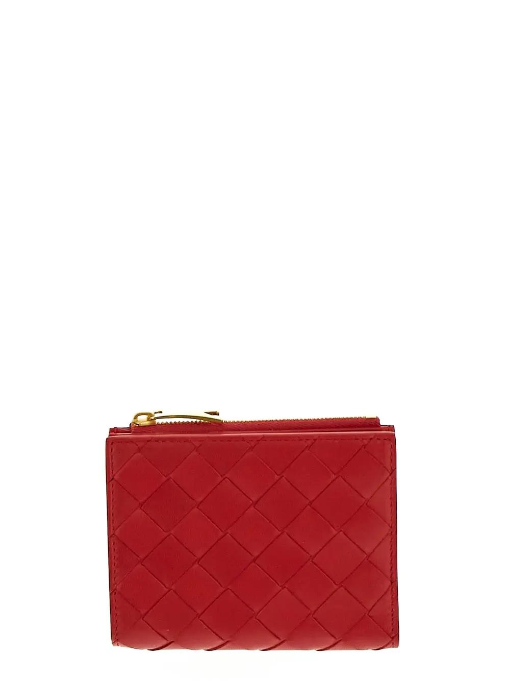BOTTEGA VENETA SMALL INTRECCIATO BI-FOLD ZIP WALLET