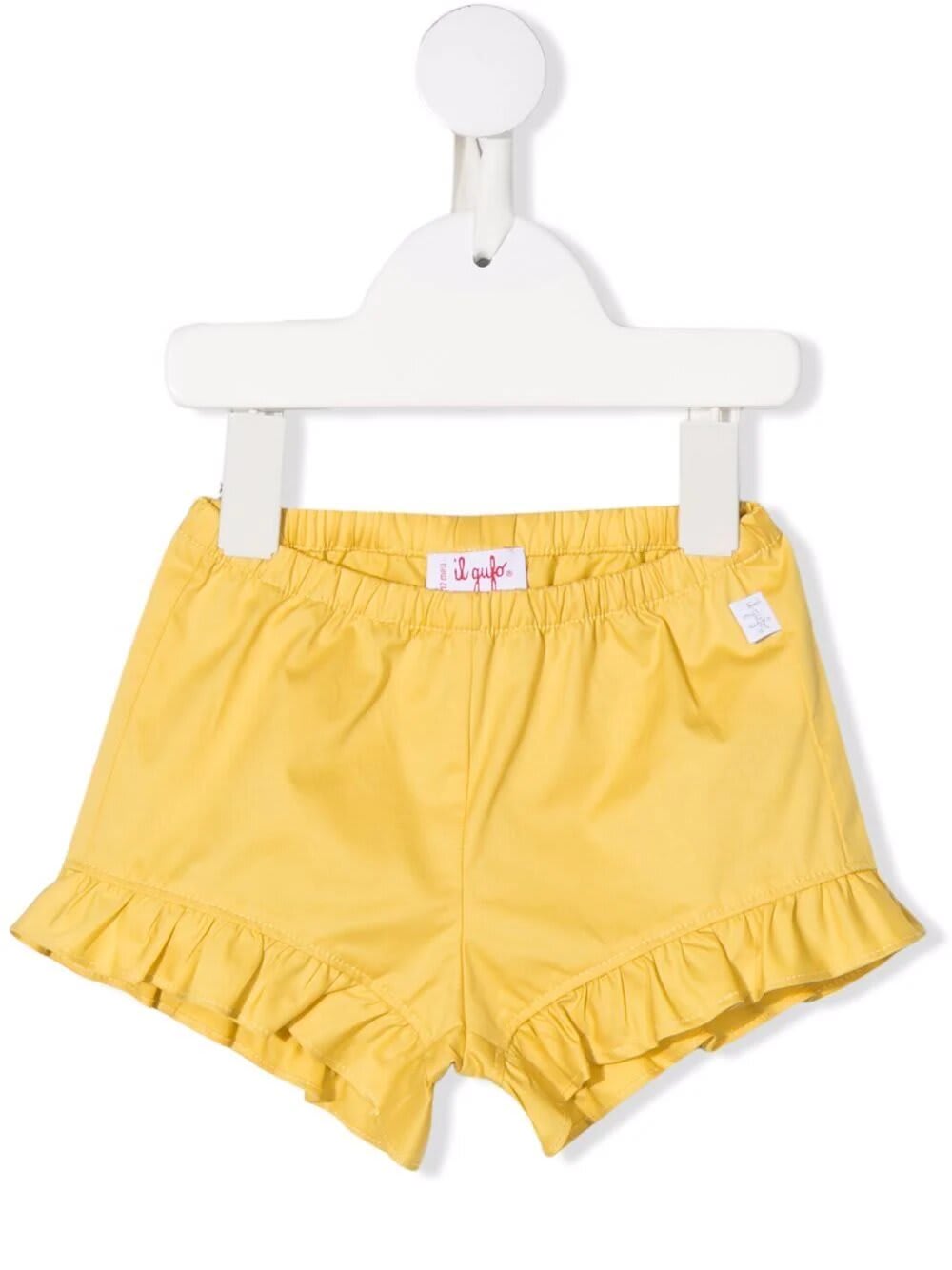Il Gufo Yellow Poplin Baby Shorts With Ruffles