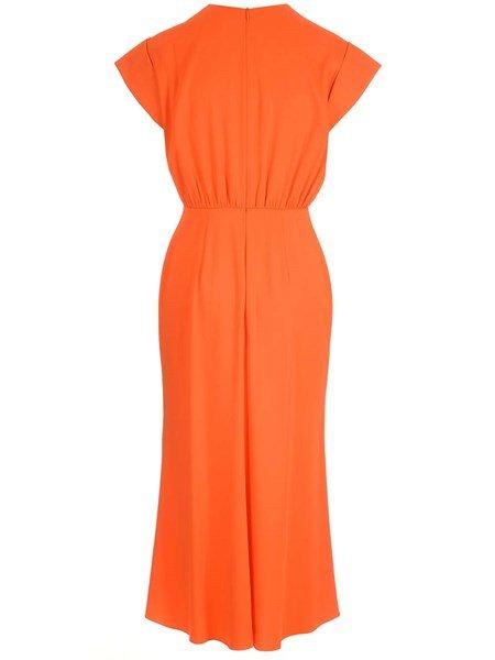 Shop Sportmax Crewneck Short-sleeved Dress In Tangerine