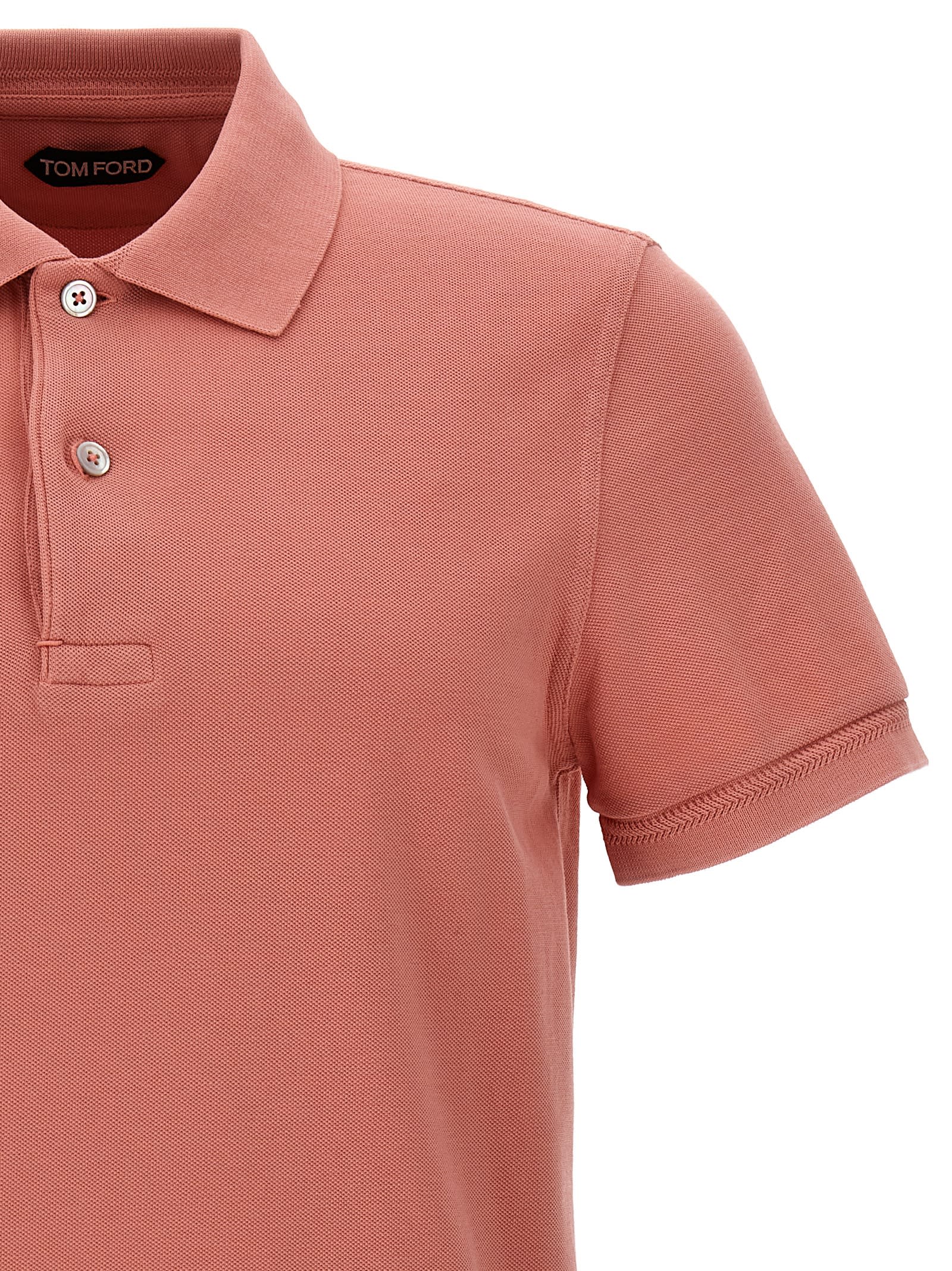 Shop Tom Ford Tennis Piquet Polo Shirt In Pink