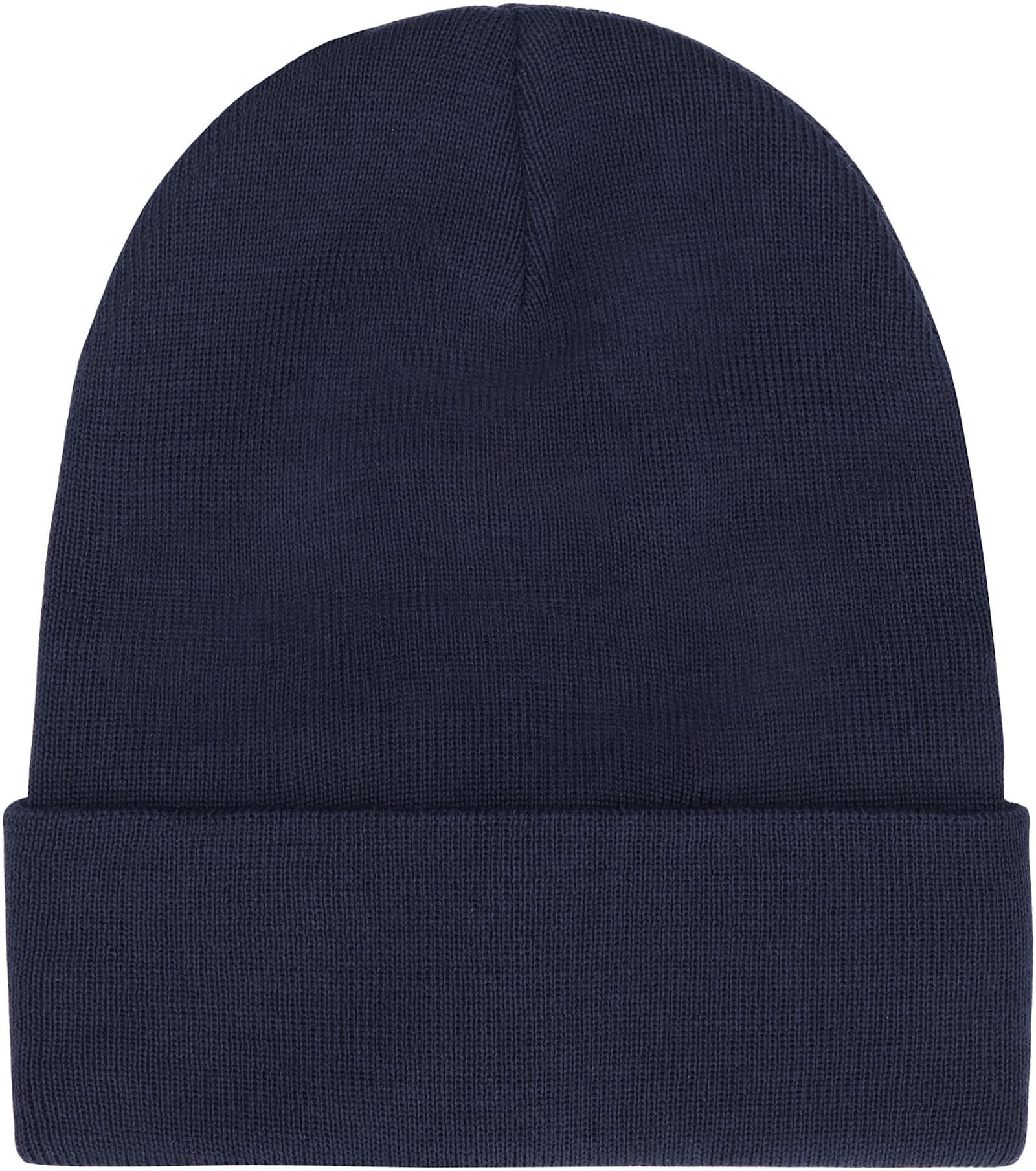 Moncler Grenoble Logo Patch Knitted Beanie In Blue