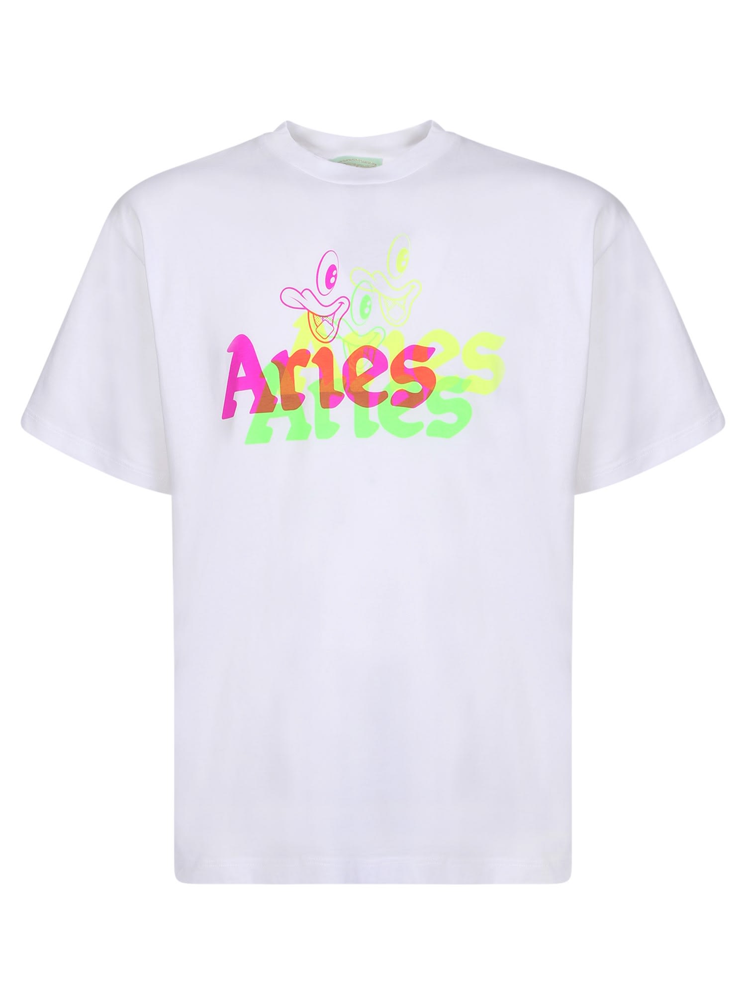 Shop Aries Trippy Duck T-shirt In White