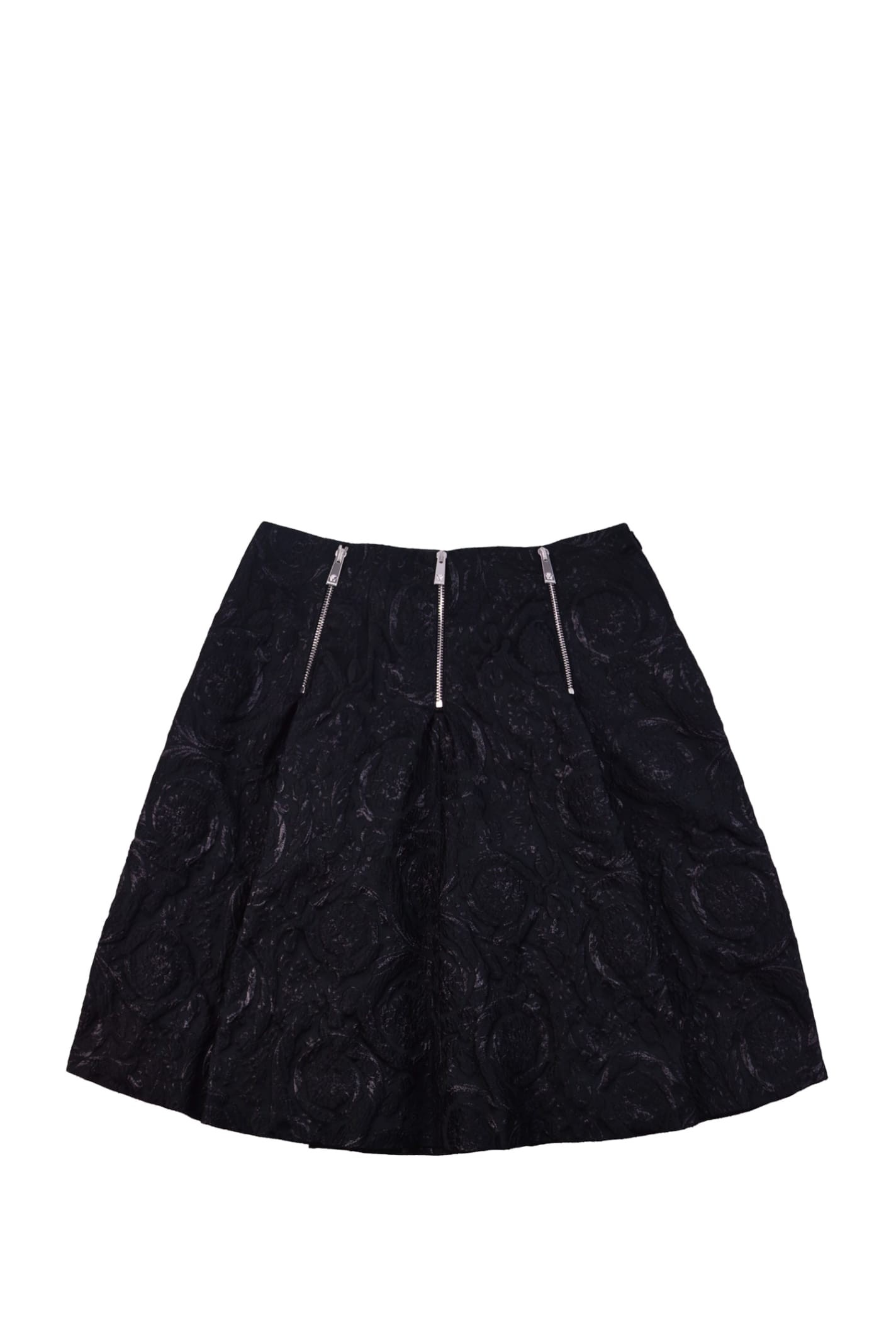 Versace Kids' Baroque Cloque Skirt In Back
