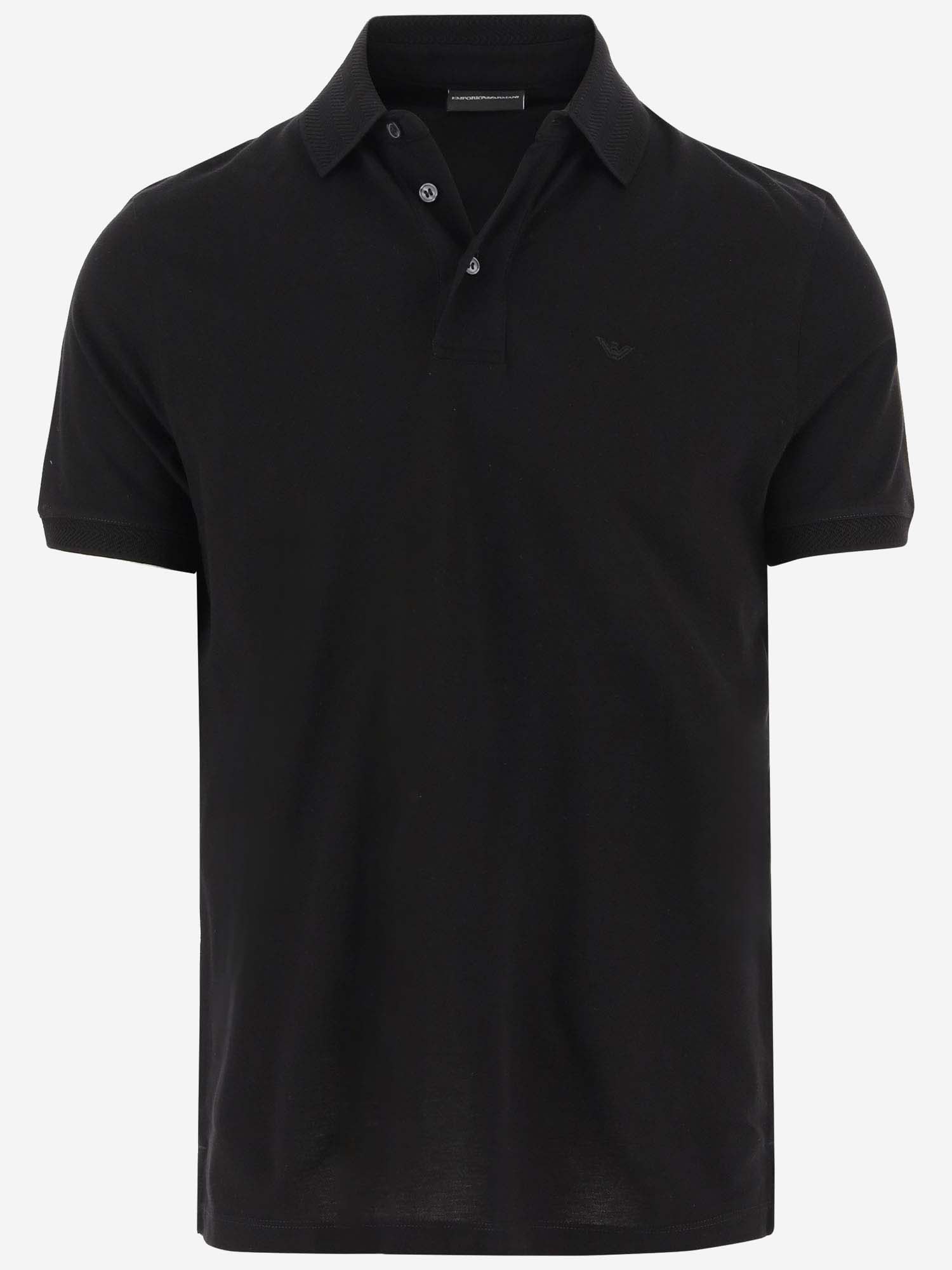 Shop Emporio Armani Cotton Polo Shirt With Logo In Black