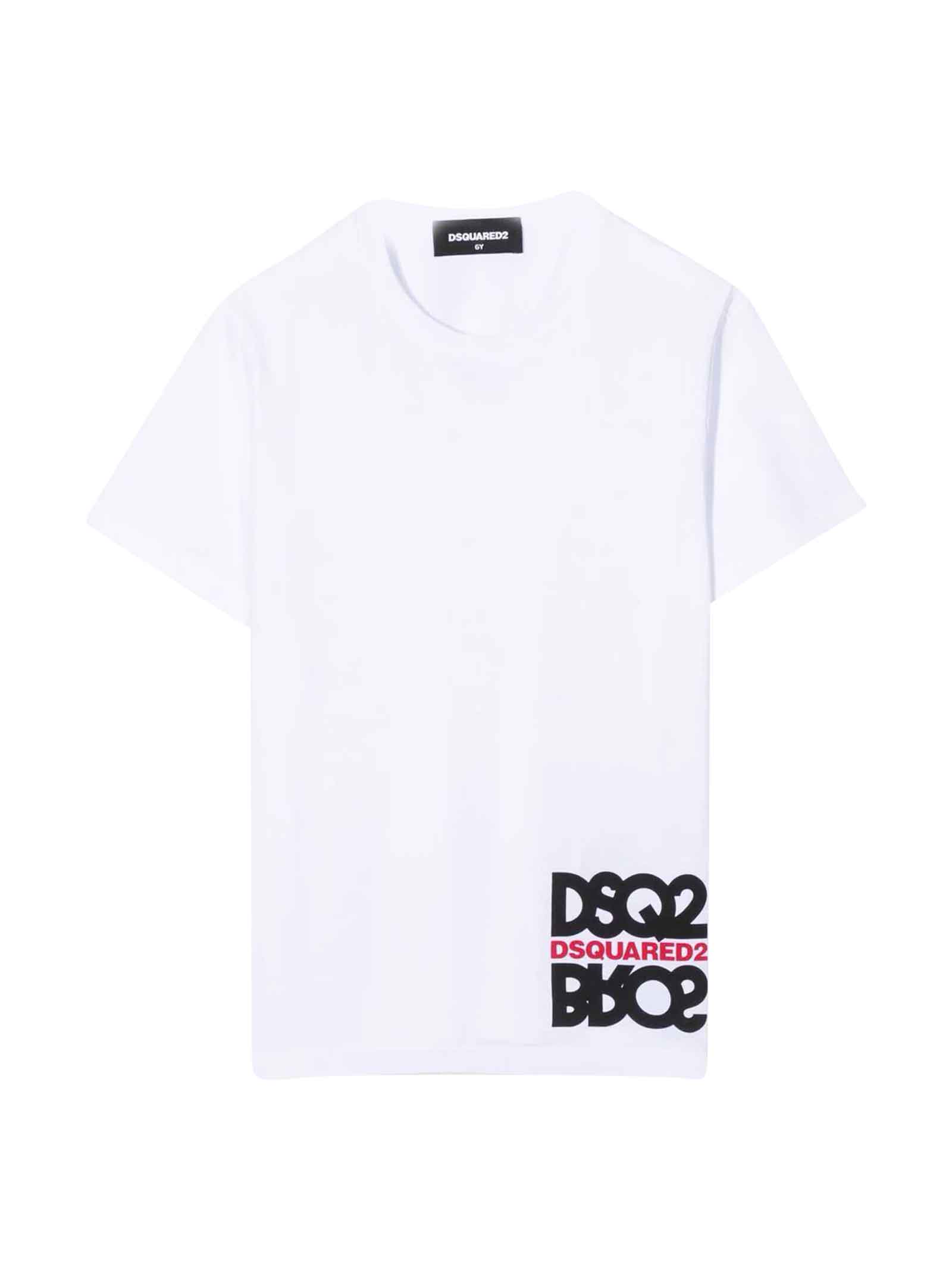 Dsquared2 White T-shirt With Print Dsquared Kids