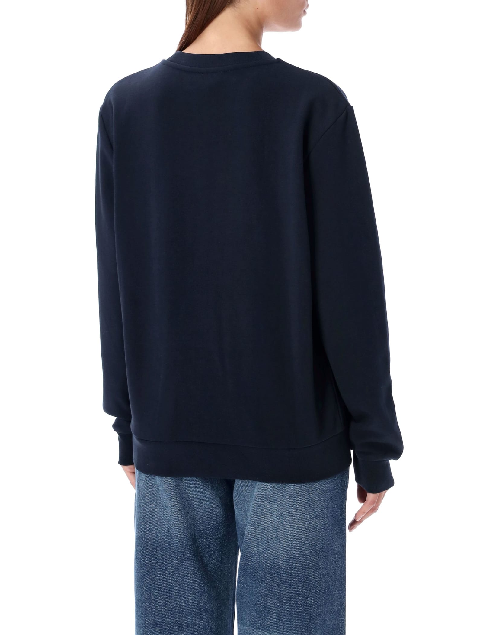 Shop Apc Sweat Standard Grand Vpc In Dark Navy/ecru