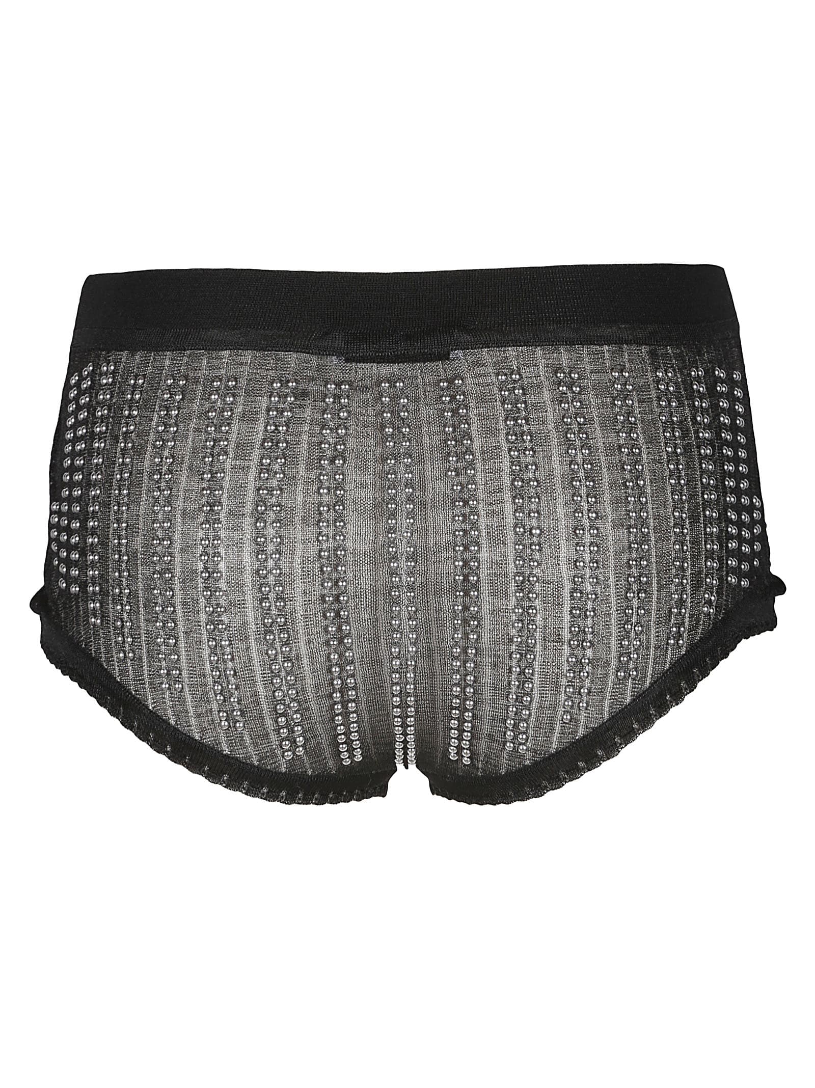 Rabanne Embellished High Waist Briefs In Nero