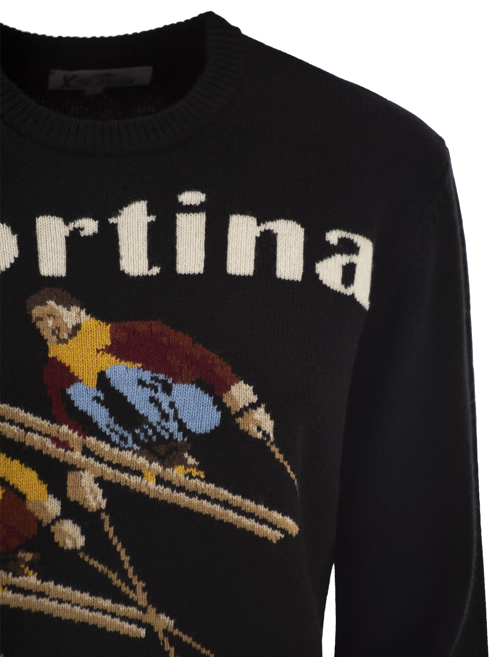 Mc2 Saint Barth Cortina Wool And Cashmere Blend Jumper In Navy