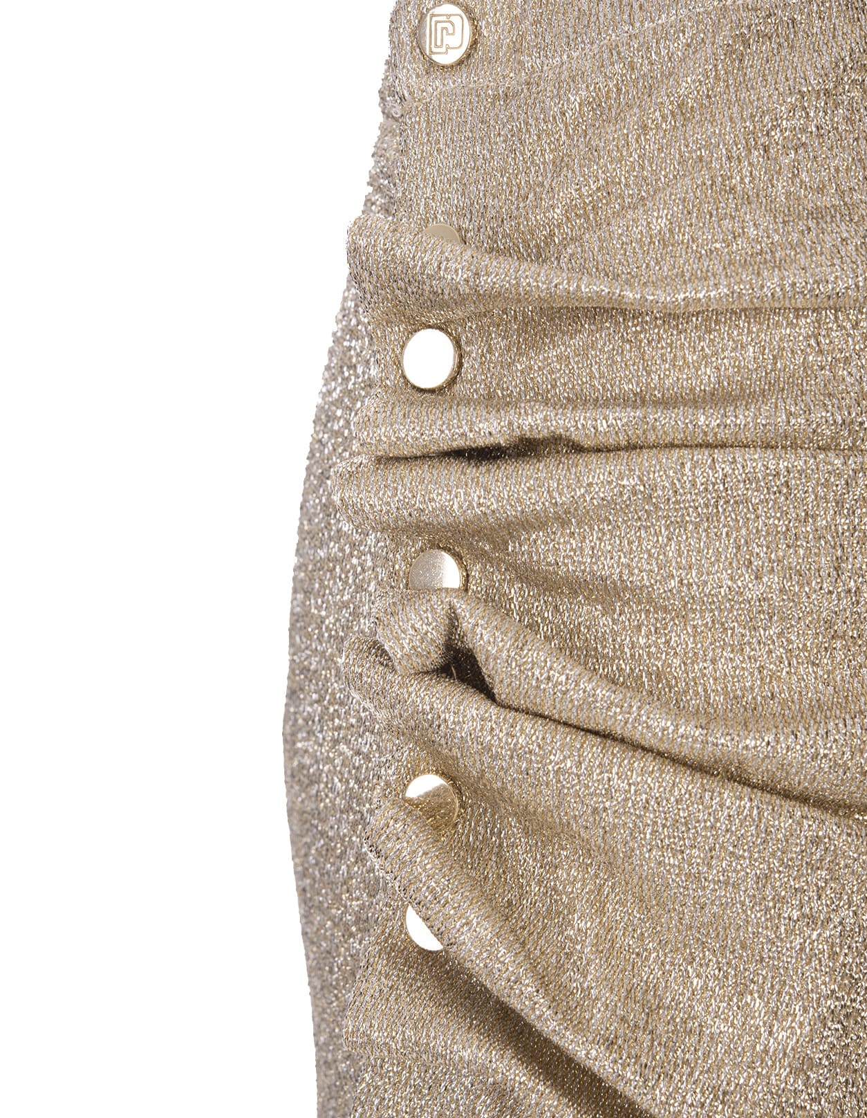 Shop Rabanne Gold Lurex Midi Skirt