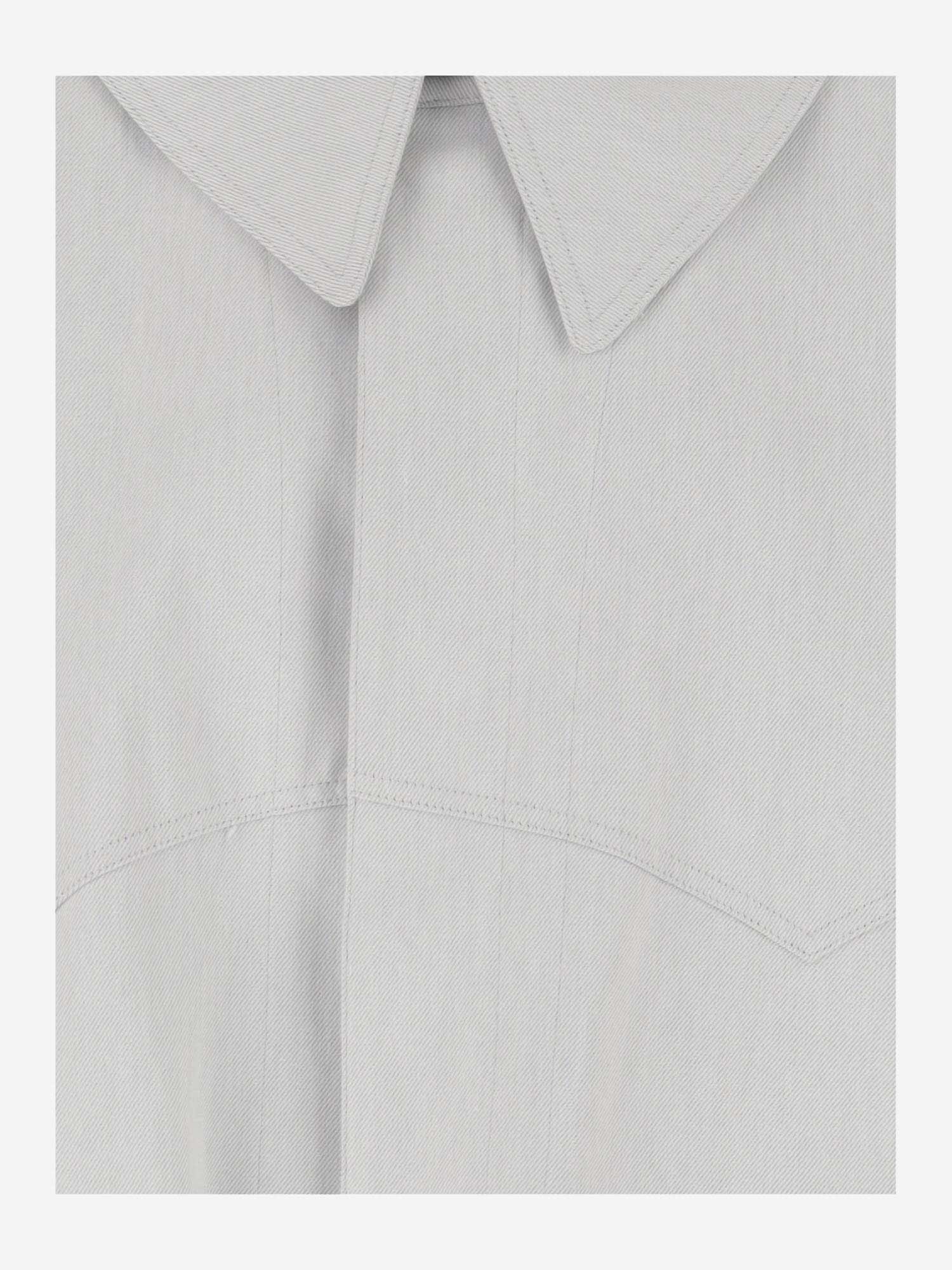 Shop Maison Margiela Cotton Jacket With Oversize Collar In Light Grey