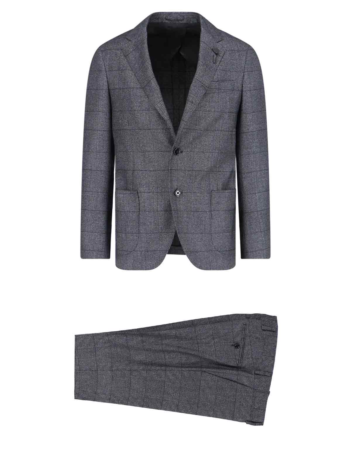 Shop Lardini Single-breasted Suit In Gray