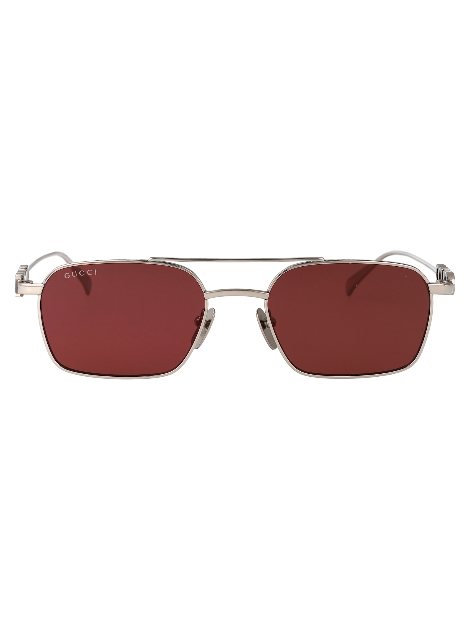 Gucci Gg1804s Linea Name Of Brand 004 Silver Red Sunglasses In Multi