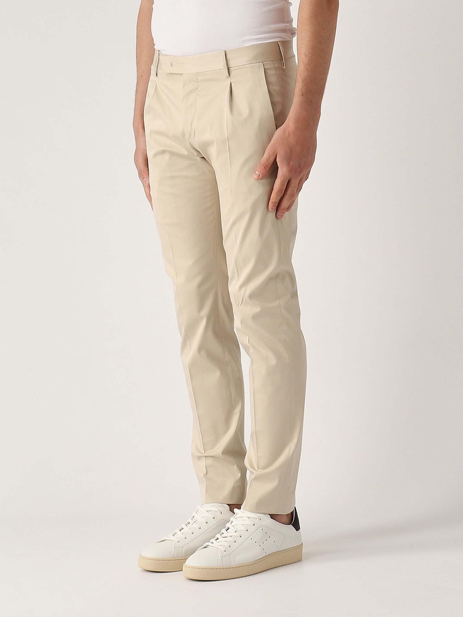 Pt Torino Dieci Slim Pants In Beige