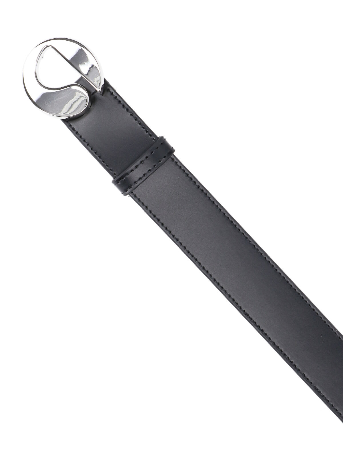 Coperni Logo-buckle Leather Belt In Black
