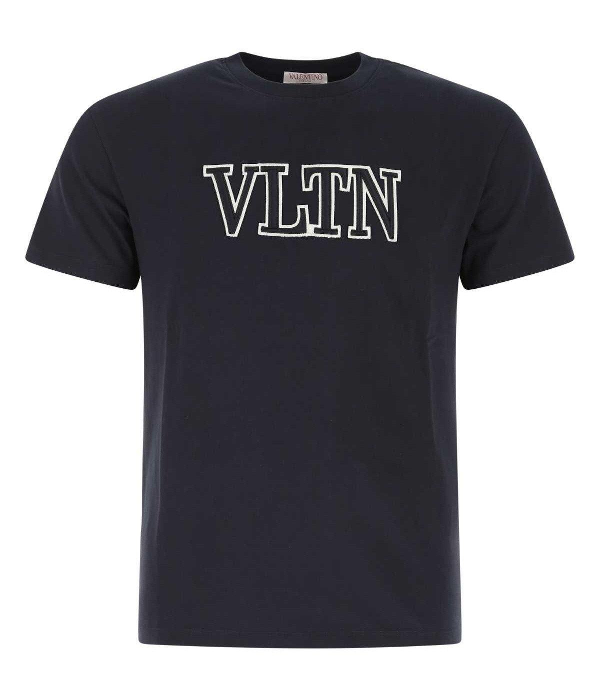 Valentino Vltn Logo Embroidered Crewneck T-shirt