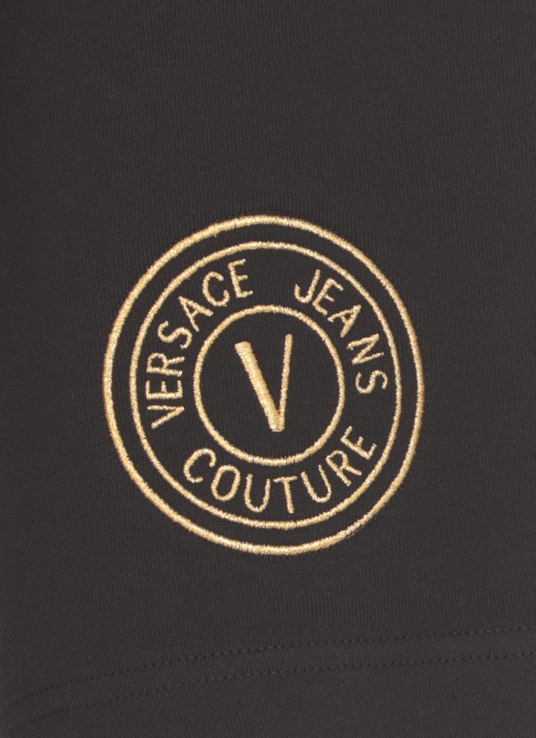 Shop Versace Jeans Couture Bermuda Shorts With Vemblem Logo In Black