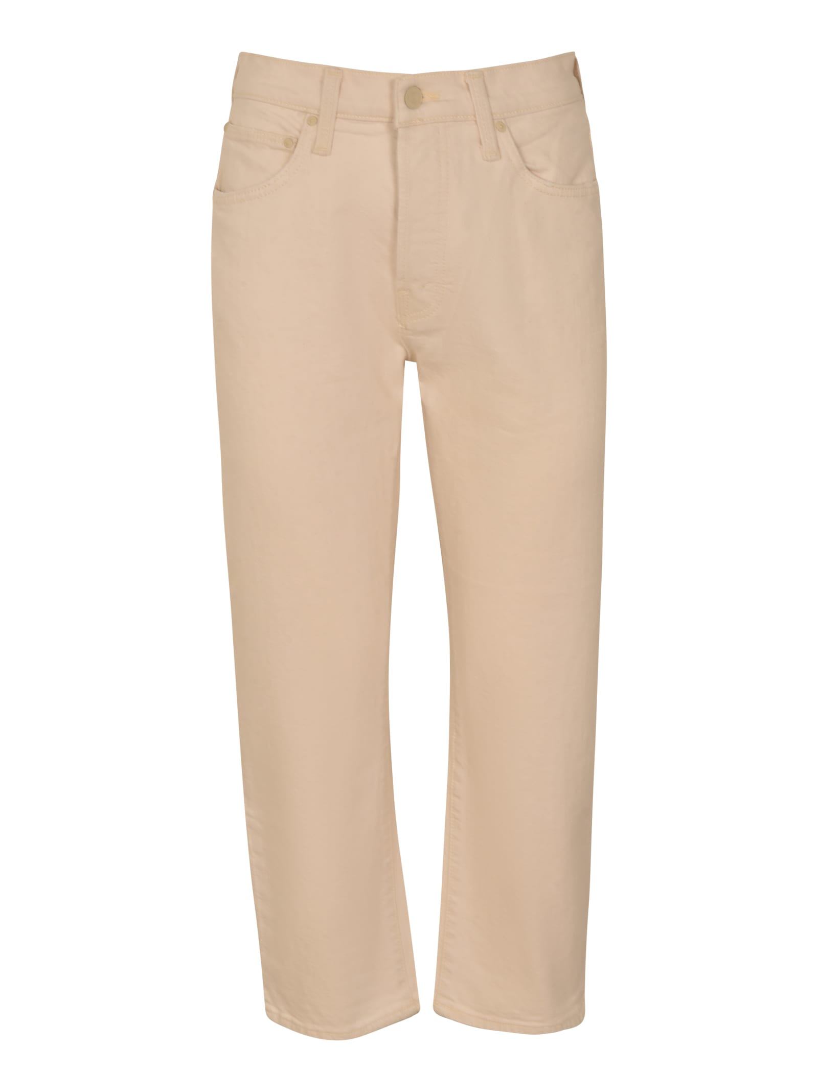 Mother Button Straight Jeans In Natural