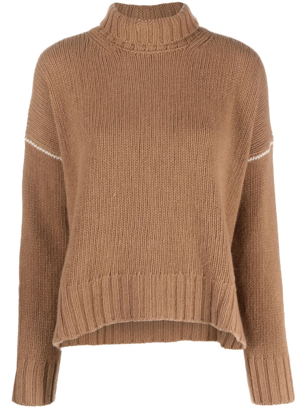 Wool Cable` Turtleneck