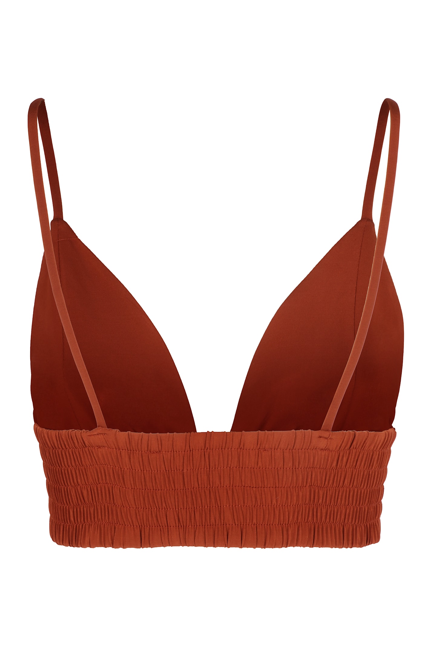 Shop Federica Tosi Knitted Crop Top In Copper