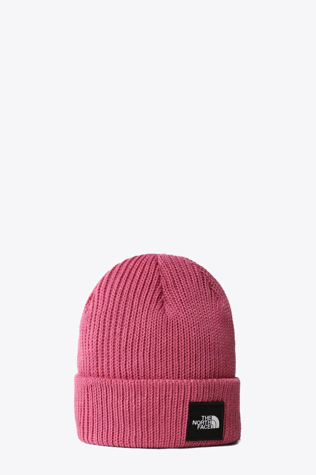The North Face Explore Beanie Red Violet Pink Rib-knit Beanie With Box Logo -explore Beanie