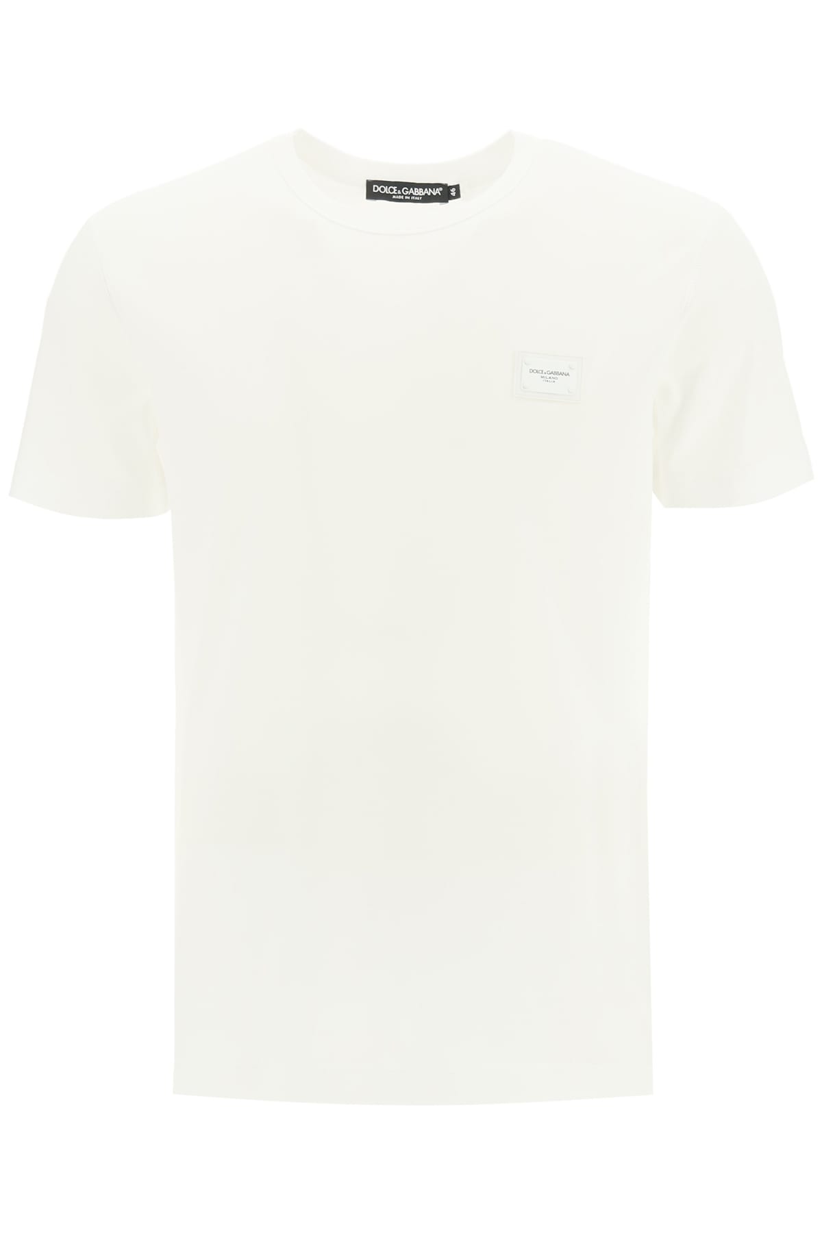 Dolce & Gabbana Cotton T-shirt With Logo Plaque