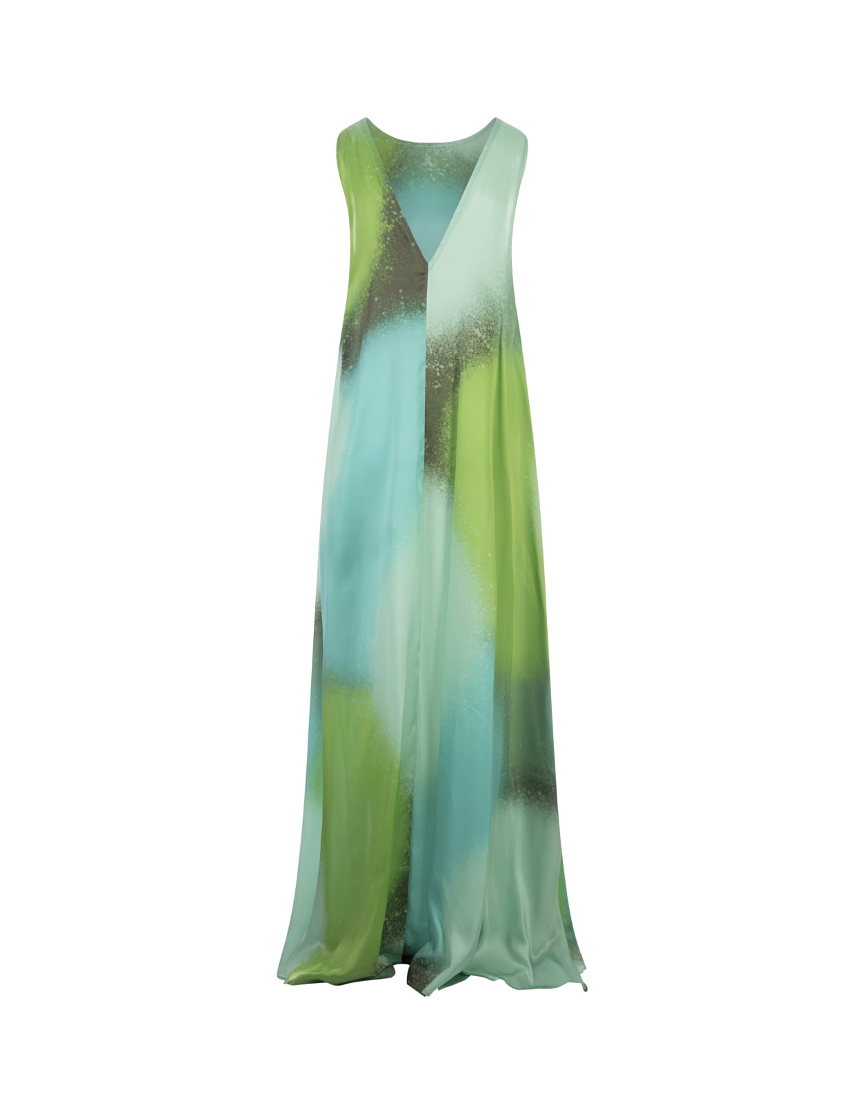 Shop Gianluca Capannolo Shaded Green Long Sleeveless Dress