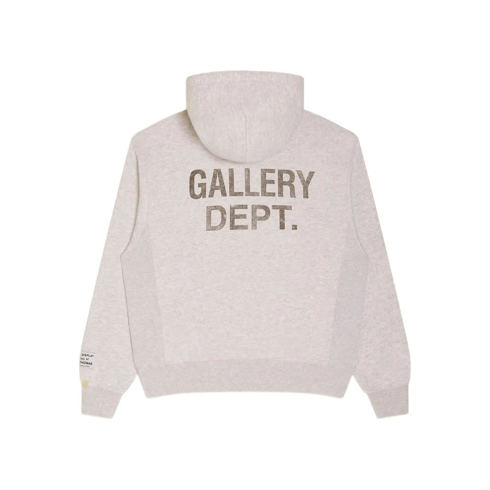 Gallery Dept. Logo-print Paint-splattered Cotton-jersey Hoodie In White