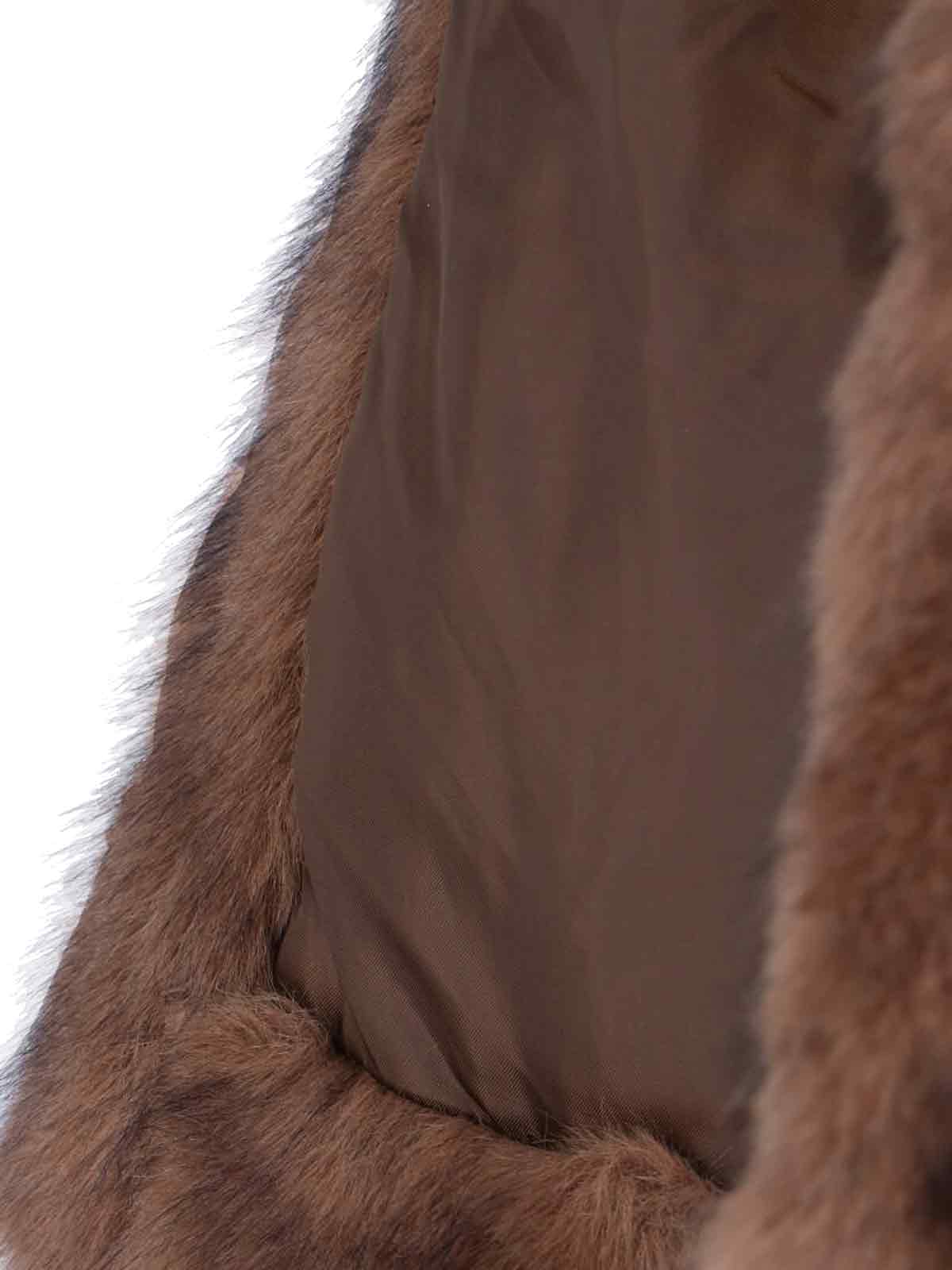 Dunst Faux Fur Jacket In Brown