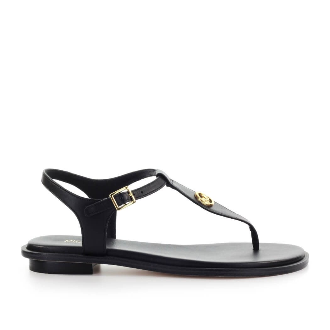 Buy Michael Kors Mallory Black Flat Sandal online, shop Michael Kors shoes with free shipping