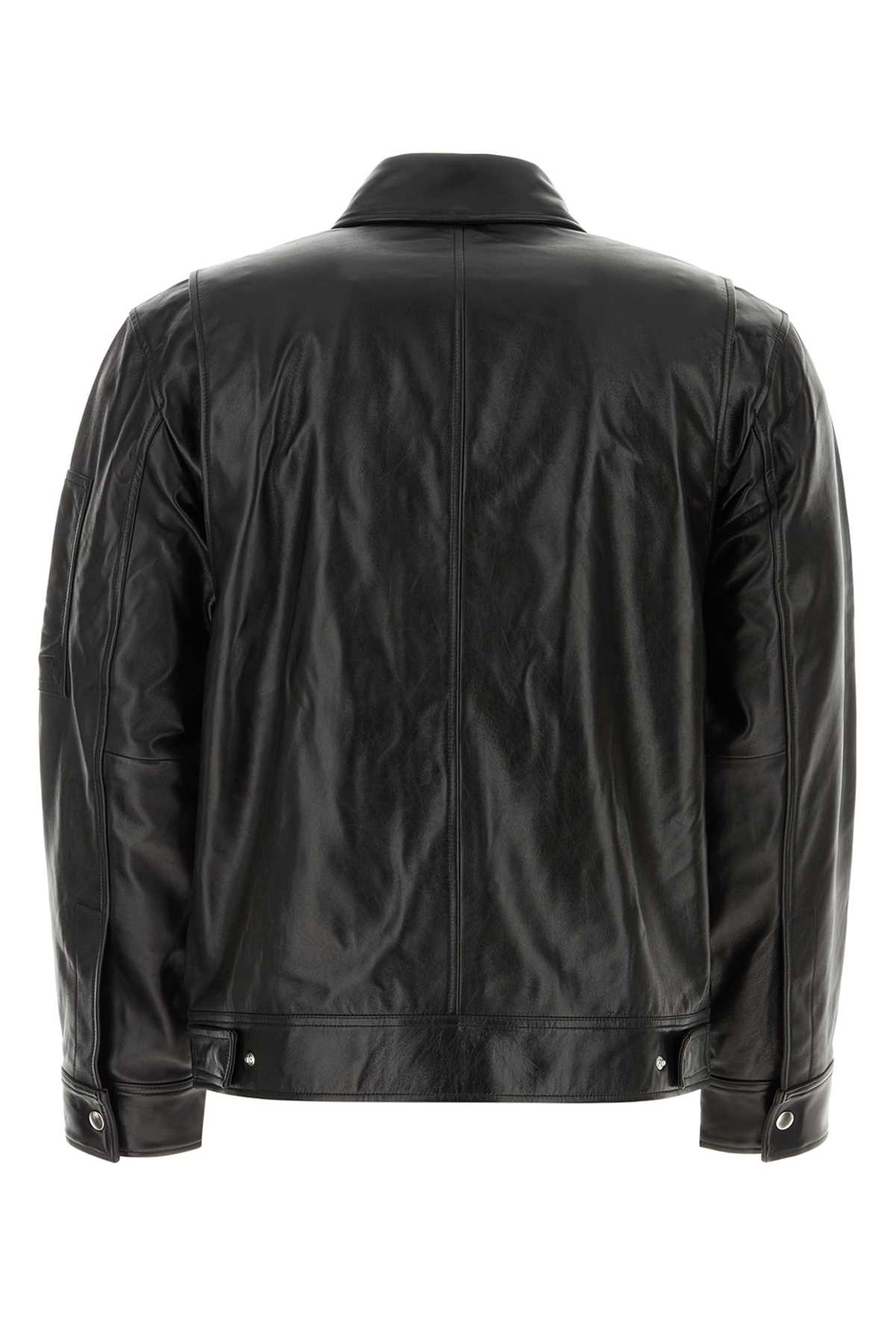Shop Helmut Lang Black Leather Jacket