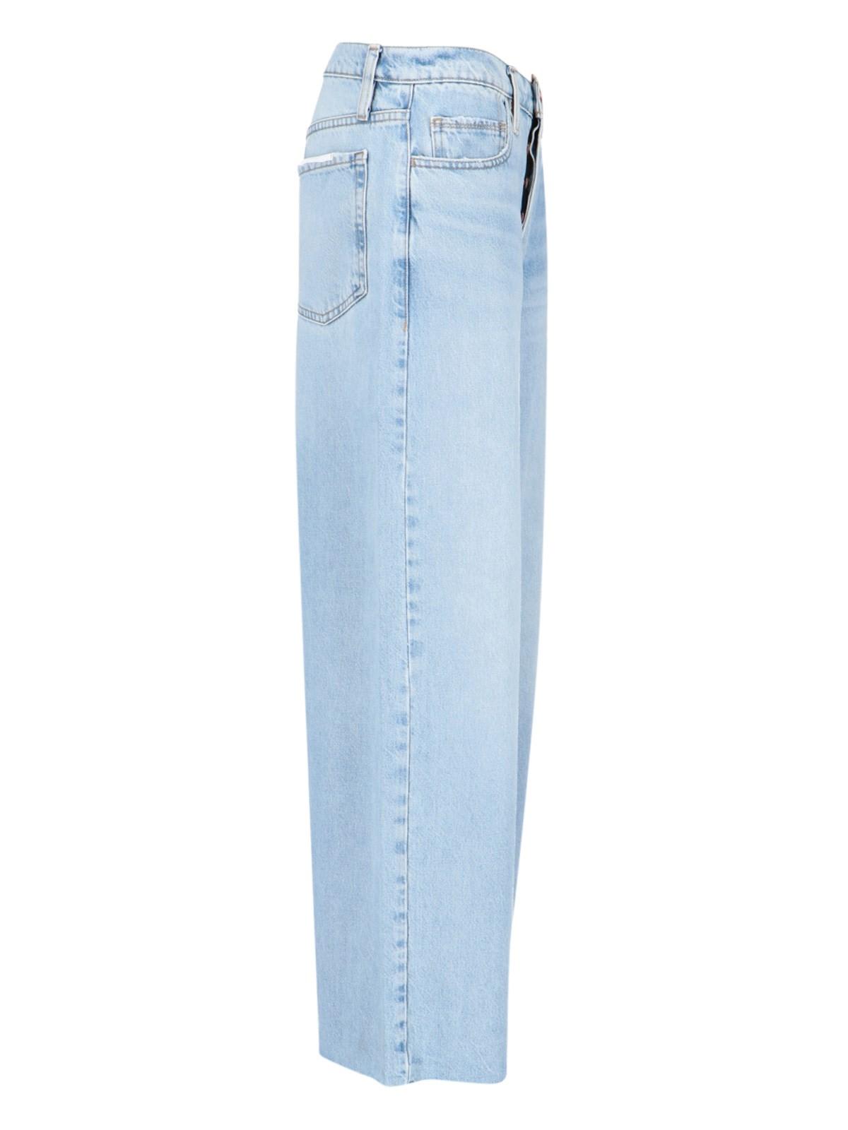 Shop Frame Le Low Baggy Jeans In Blue