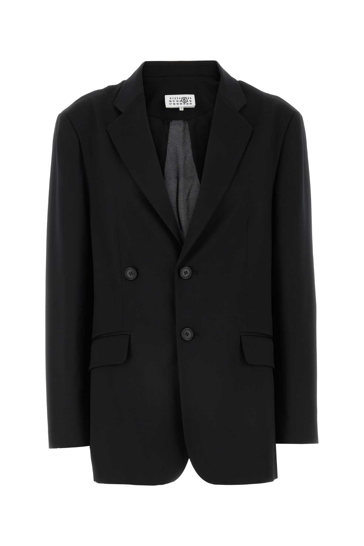 Black Stretch Polyester Blend Blazer