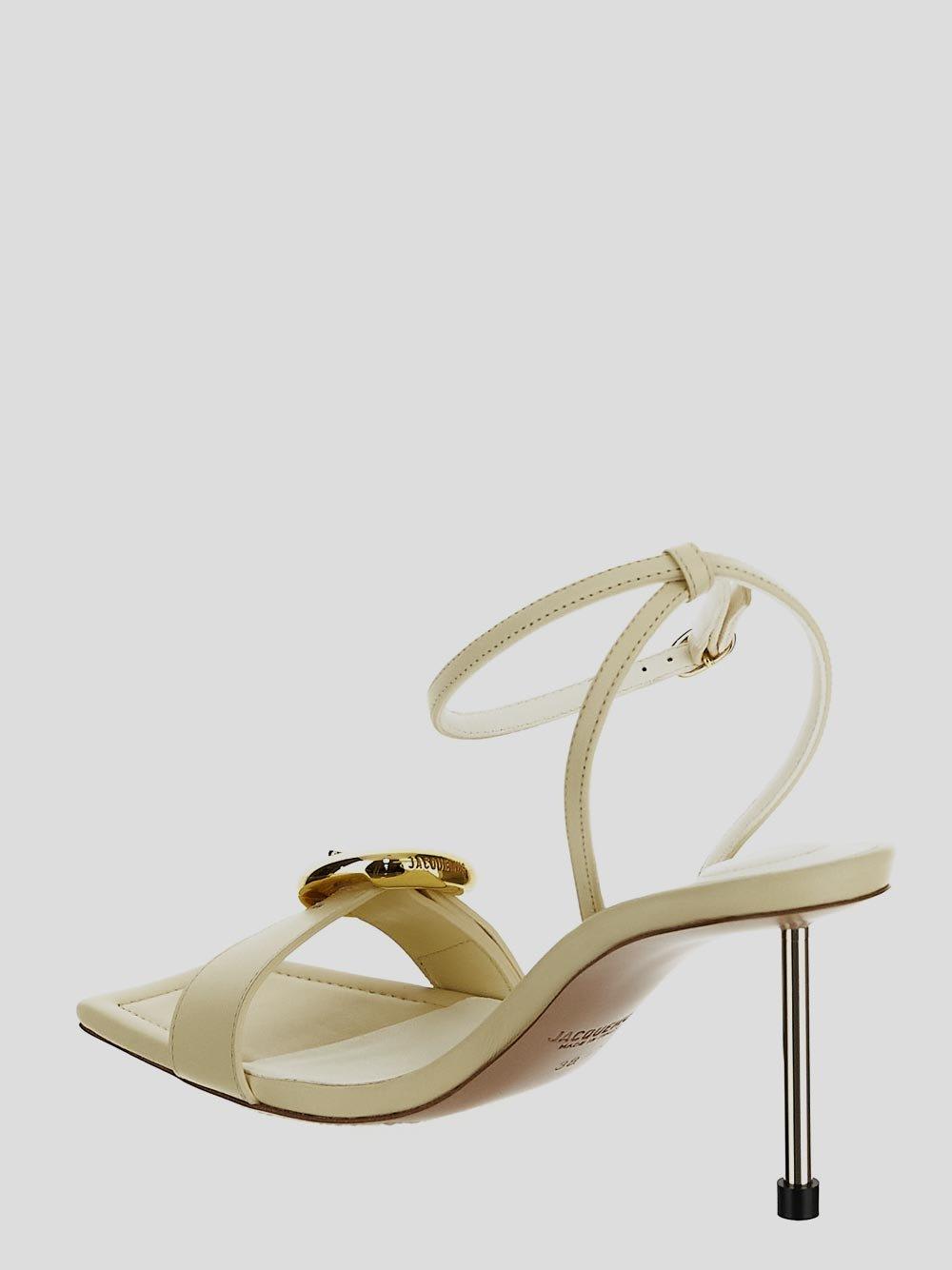 Jacquemus Circle Square Sling-backs In White