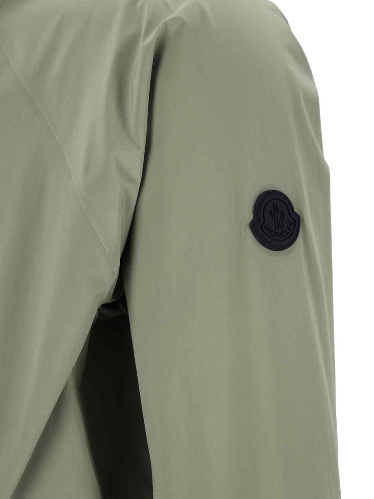 Moncler Relaxed Fit Jacket Elastic Cuffs In Green