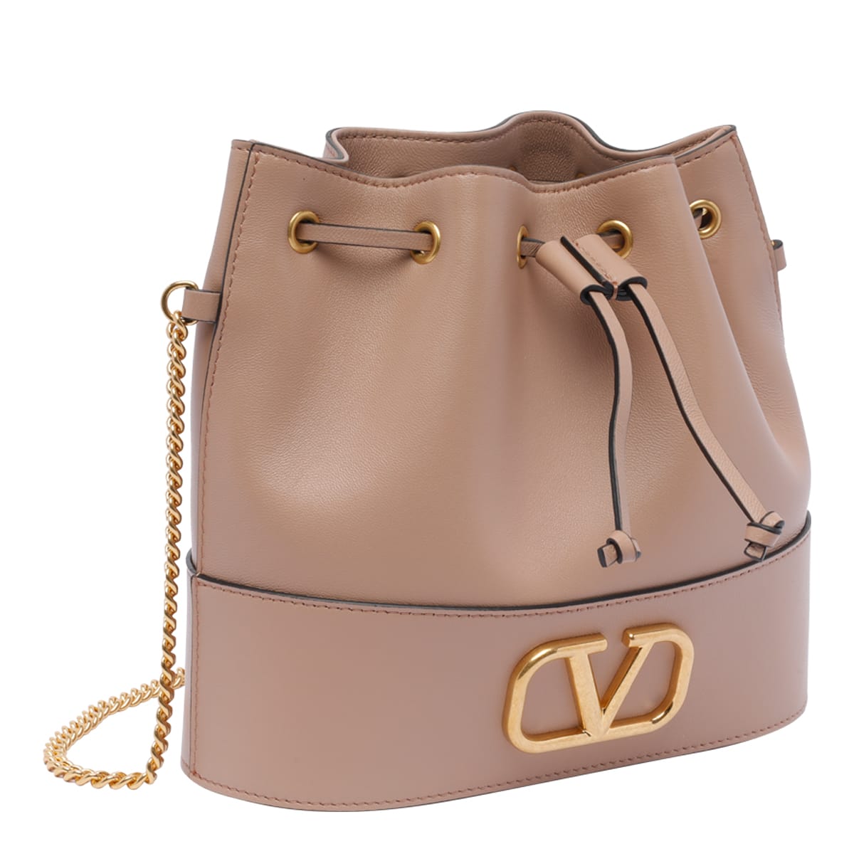 Valentino Garavani Vlogo Signature Leather Bucket Bag