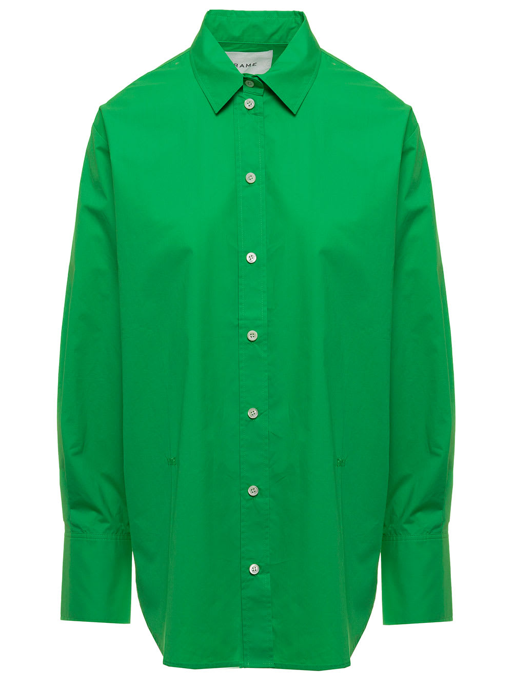 Frame Womans Green Cotton Poplin Shirt